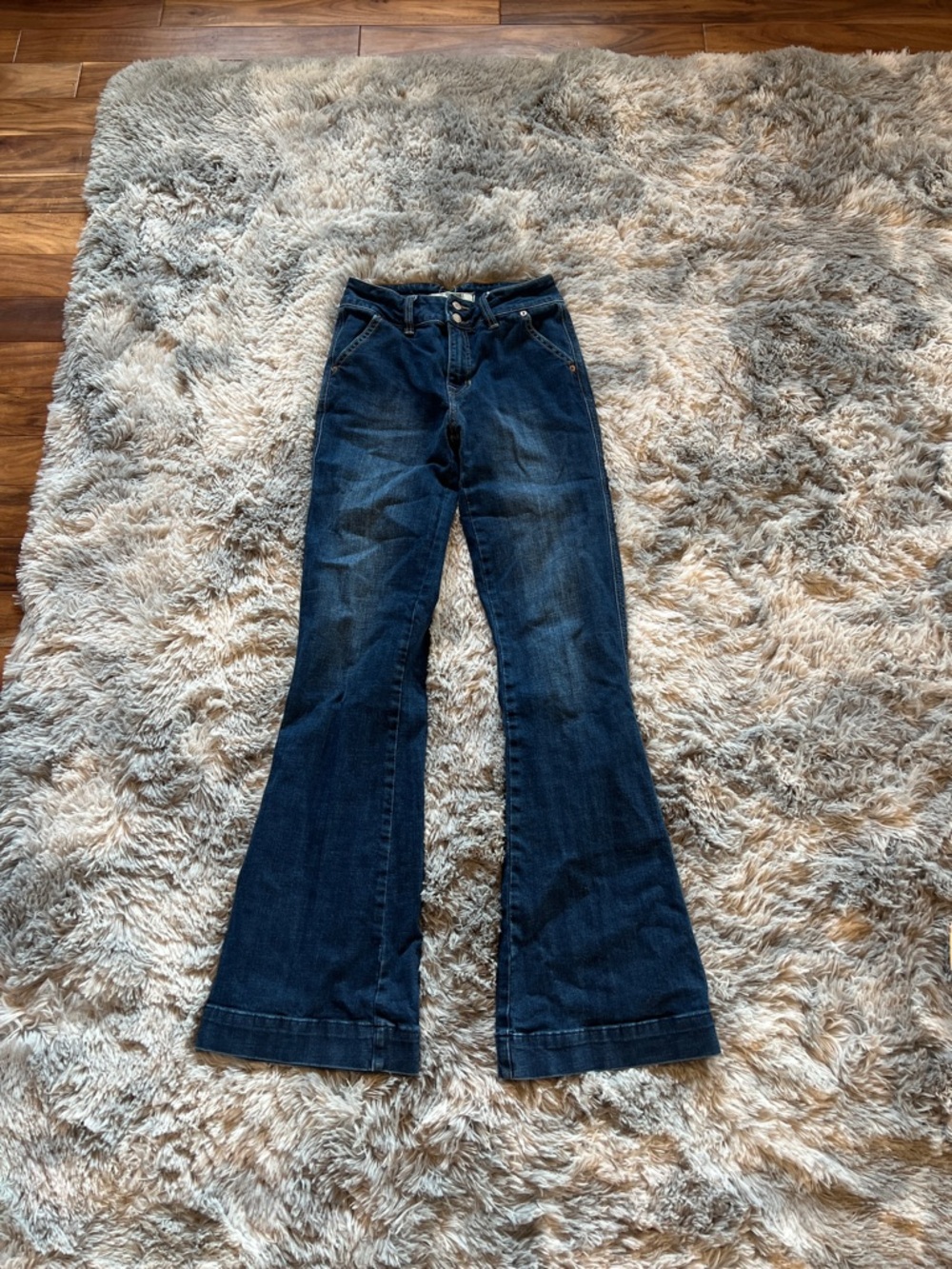 High-Rise Dark Blue Flare Jeans